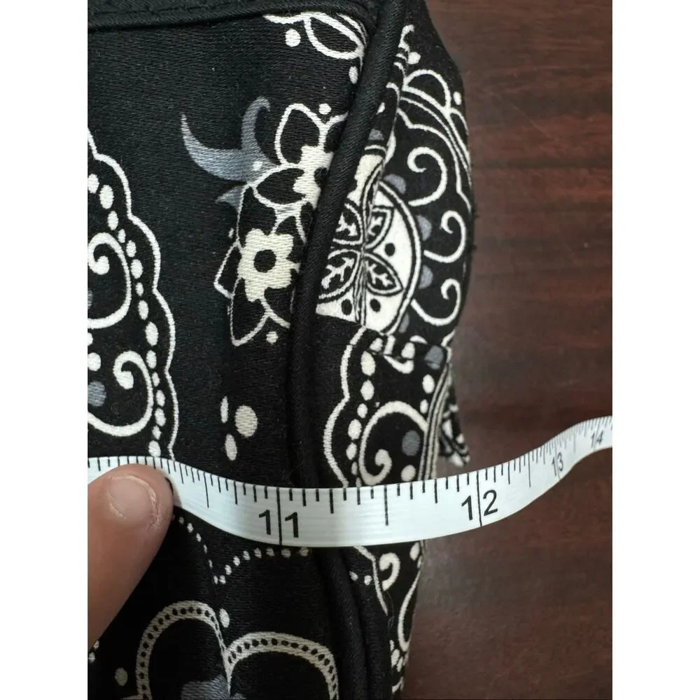 Thirty-One Black and White Floral Print Cosmetic Bag